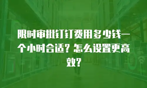 限时审批钉钉费用多少钱一个小时合适？怎么设置更高效？