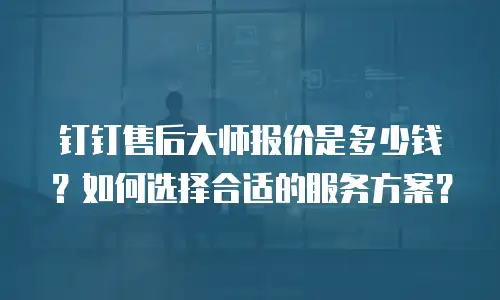 钉钉售后大师报价是多少钱？如何选择合适的服务方案？