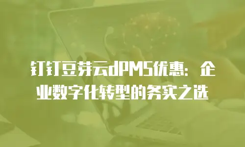 钉钉豆芽云dPMS优惠：企业数字化转型的务实之选