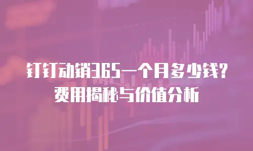 钉钉动销365一个月多少钱？费用揭秘与价值分析