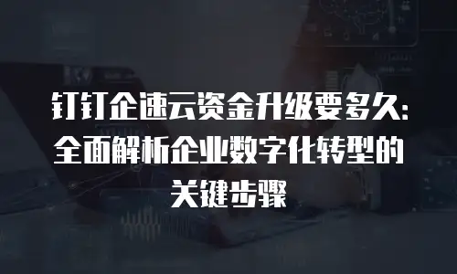 钉钉企速云资金升级要多久：全面解析企业数字化转型的关键步骤