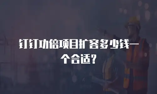 钉钉功倍项目扩容多少钱一个合适？