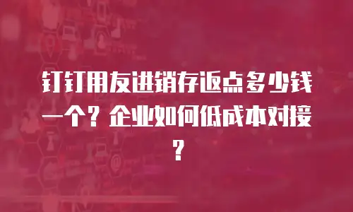 钉钉用友进销存返点多少钱一个？企业如何低成本对接？