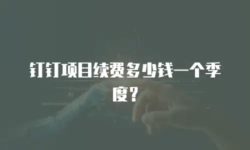 钉钉项目续费多少钱一个季度？