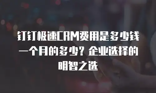 钉钉极速CRM费用是多少钱一个月的多少？企业选择的明智之选