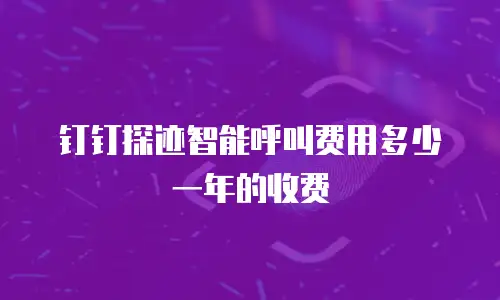 钉钉探迹智能呼叫费用多少一年的收费