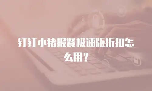 钉钉小猪报餐极速版折扣怎么用？