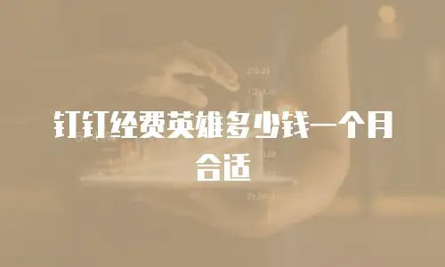 钉钉经费英雄多少钱一个月合适