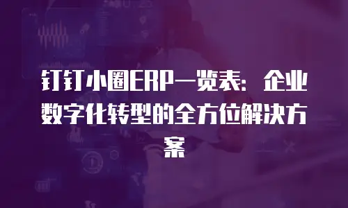 钉钉小圈ERP一览表：企业数字化转型的全方位解决方案