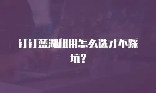 钉钉蓝湖租用怎么选才不踩坑？