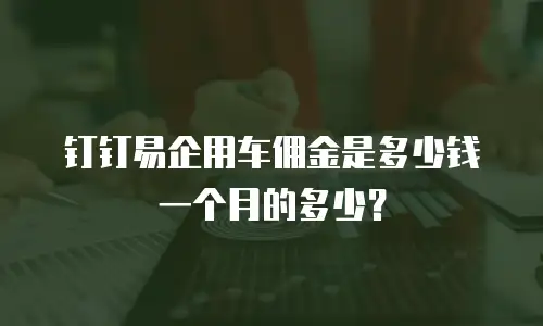 钉钉易企用车佣金是多少钱一个月的多少？