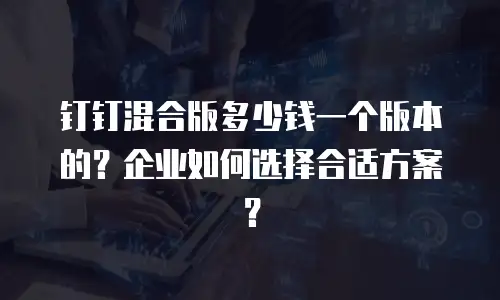 钉钉混合版多少钱一个版本的？企业如何选择合适方案？