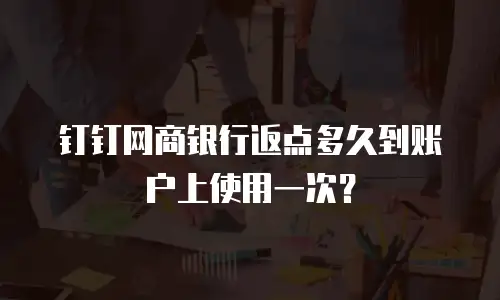 钉钉网商银行返点多久到账户上使用一次？