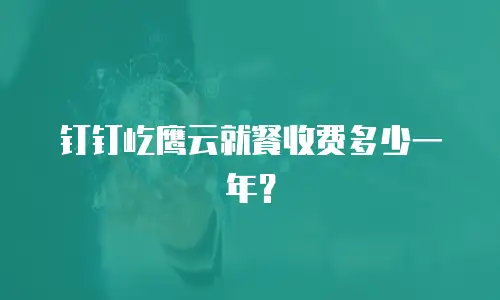 钉钉屹鹰云就餐收费多少一年？