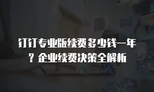钉钉专业版续费多少钱一年？企业续费决策全解析