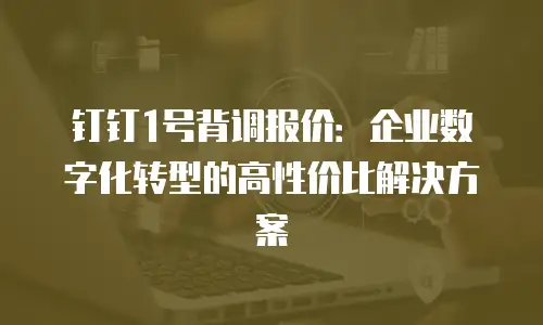 钉钉1号背调报价：企业数字化转型的高性价比解决方案