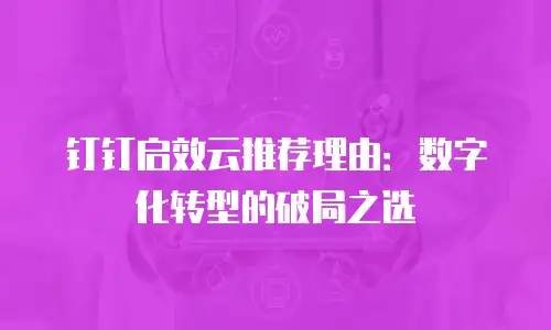 钉钉启效云推荐理由：数字化转型的破局之选
