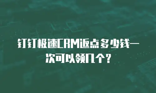 钉钉极速CRM返点多少钱一次可以领几个？