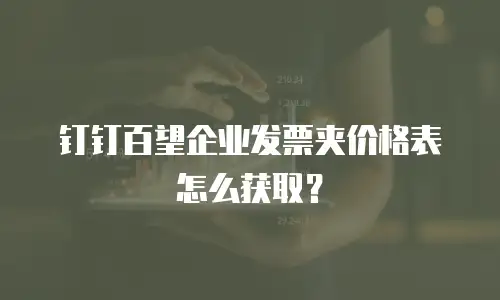 钉钉百望企业发票夹价格表怎么获取？