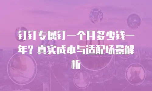 钉钉专属钉一个月多少钱一年？真实成本与适配场景解析