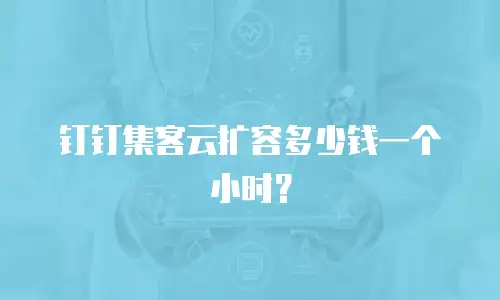 钉钉集客云扩容多少钱一个小时？