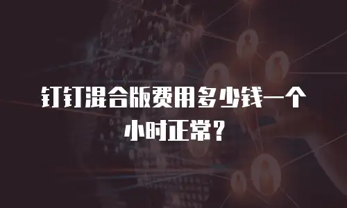 钉钉混合版费用多少钱一个小时正常？