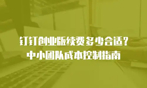 钉钉创业版续费多少合适？中小团队成本控制指南