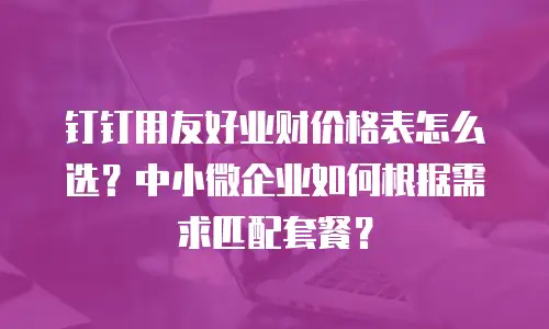 钉钉用友好业财价格表怎么选？中小微企业如何根据需求匹配套餐？