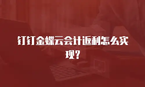 钉钉金蝶云会计返利怎么实现？