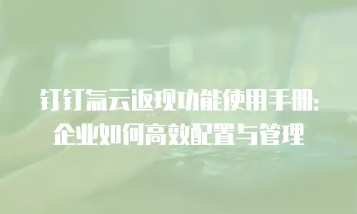 钉钉氚云返现功能使用手册：企业如何高效配置与管理