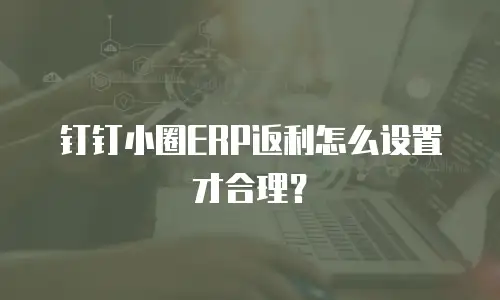 钉钉小圈ERP返利怎么设置才合理？