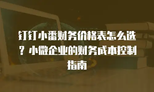 钉钉小番财务价格表怎么选？小微企业的财务成本控制指南