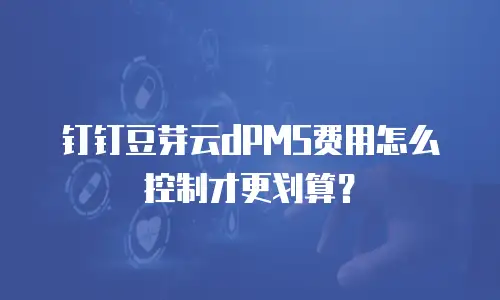 钉钉豆芽云dPMS费用怎么控制才更划算？