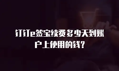 钉钉e签宝续费多少天到账户上使用的钱？