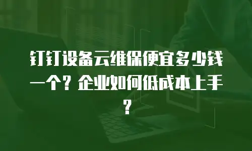 钉钉设备云维保便宜多少钱一个？企业如何低成本上手？