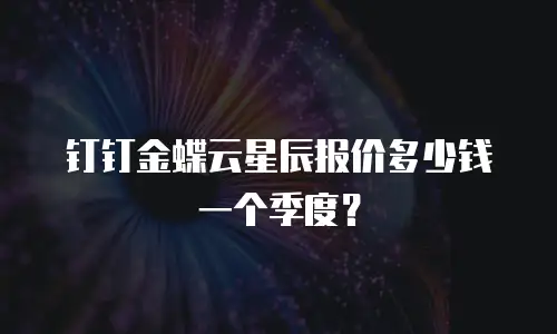 钉钉金蝶云星辰报价多少钱一个季度？