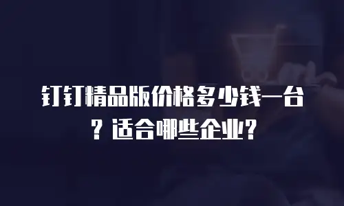 钉钉精品版价格多少钱一台？适合哪些企业？