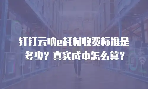 钉钉云呐e耗材收费标准是多少？真实成本怎么算？