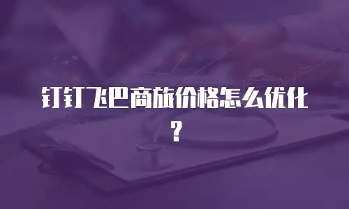 钉钉飞巴商旅价格怎么优化？
