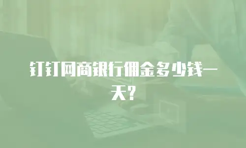 钉钉网商银行佣金多少钱一天？