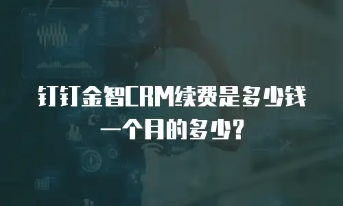 钉钉金智CRM续费是多少钱一个月的多少？