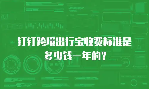 钉钉跨境出行宝收费标准是多少钱一年的？