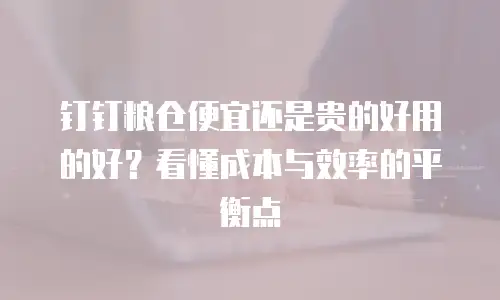 钉钉粮仓便宜还是贵的好用的好？看懂成本与效率的平衡点