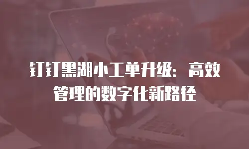 钉钉黑湖小工单升级：高效管理的数字化新路径