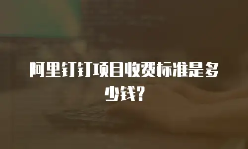 阿里钉钉项目收费标准是多少钱？