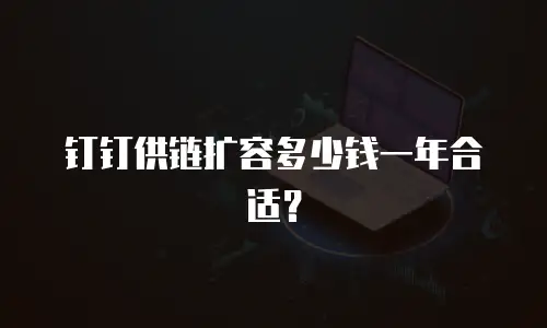 钉钉供链扩容多少钱一年合适？