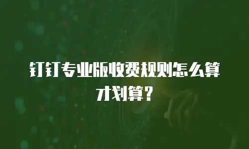 钉钉专业版收费规则怎么算才划算？