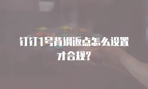 钉钉1号背调返点怎么设置才合规？