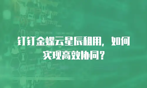 钉钉金蝶云星辰租用，如何实现高效协同？