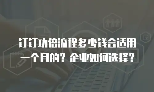 钉钉功倍流程多少钱合适用一个月的？企业如何选择？